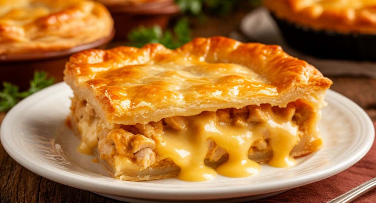 Без дрожжей: готовим быстрый пирог "Сырная курочка" — мягкое тесто и сочная начинка