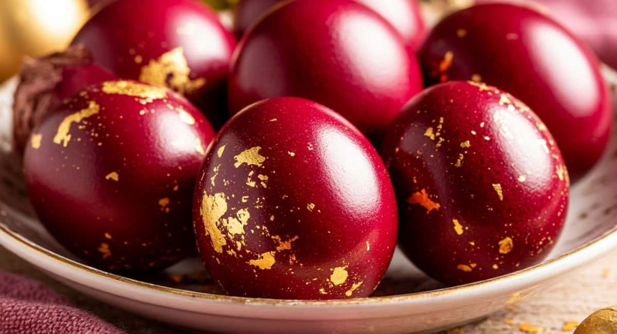 Самые модные яйца на Пасху - хит сезона 2026: бургунди с блестками