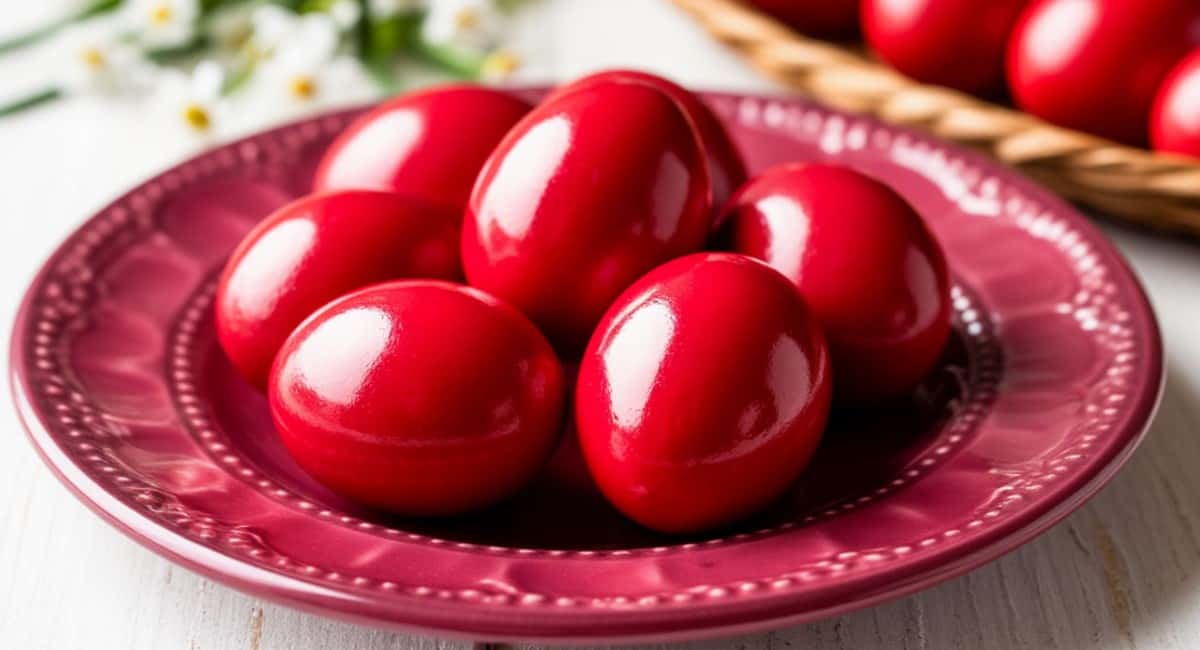 Химия — прошлый век: для окрашивания пасхальных яиц в красный есть другое средство. Не скорлупки, а драгоценные рубины