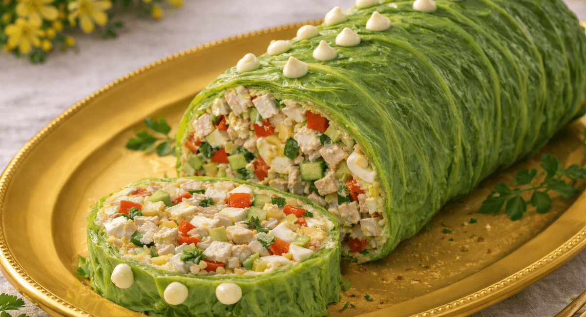 Никто не угадает, что внутри: салат-рулет "Улитка" с курицей за 15 минут без возни — разрезаешь и ах