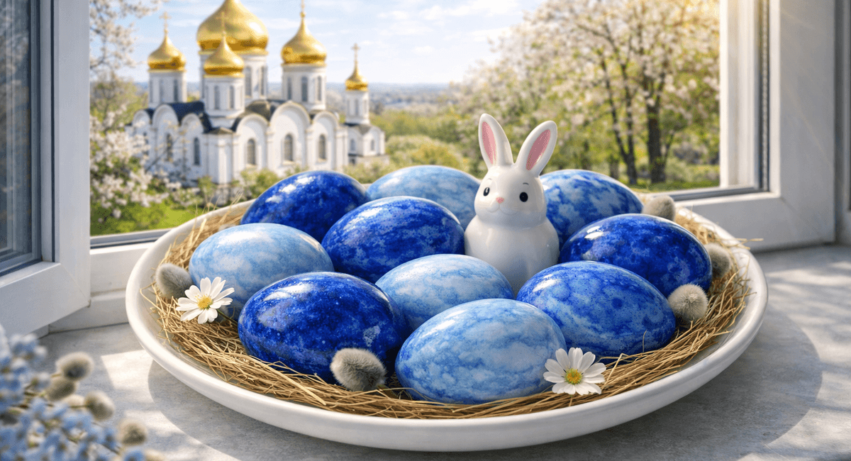 Крашу яйца "Сапфиры" на Пасху по-особому — руки чистые, а результат бомба: не лук, не каркаде