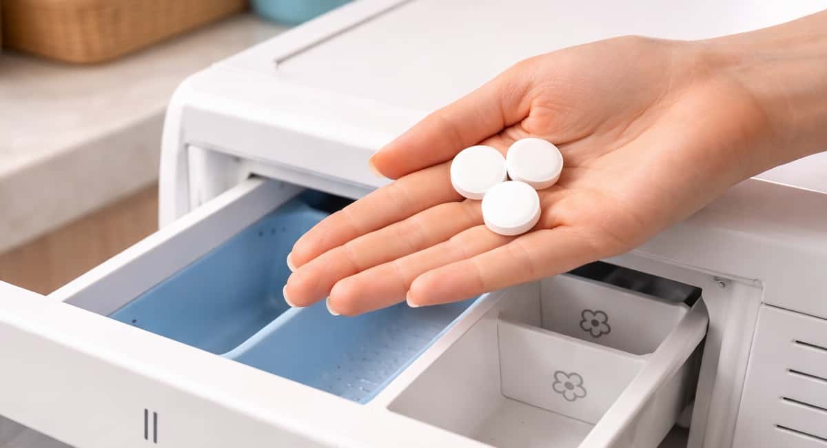 Крошу 3 таблетки в лоток для порошка — белые вещи сияют даже после 10 лет носки