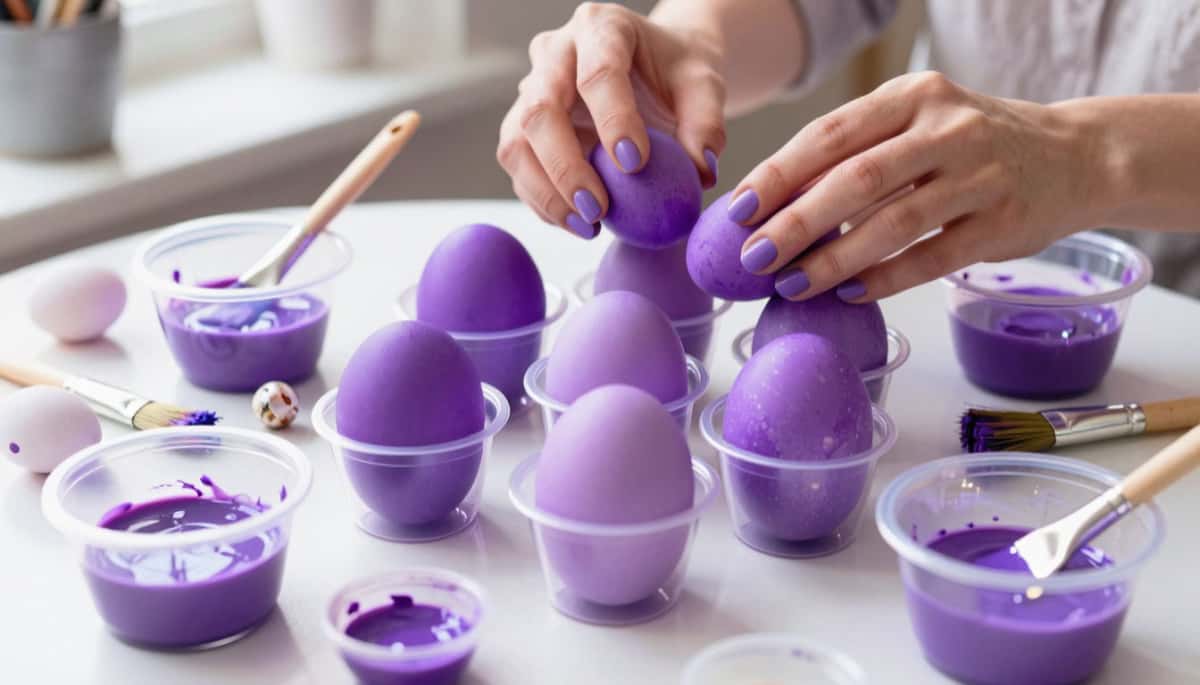 Красим пасхальные яйца в модный сиреневый оттенок: простой способ окрашивания натуральными средствами