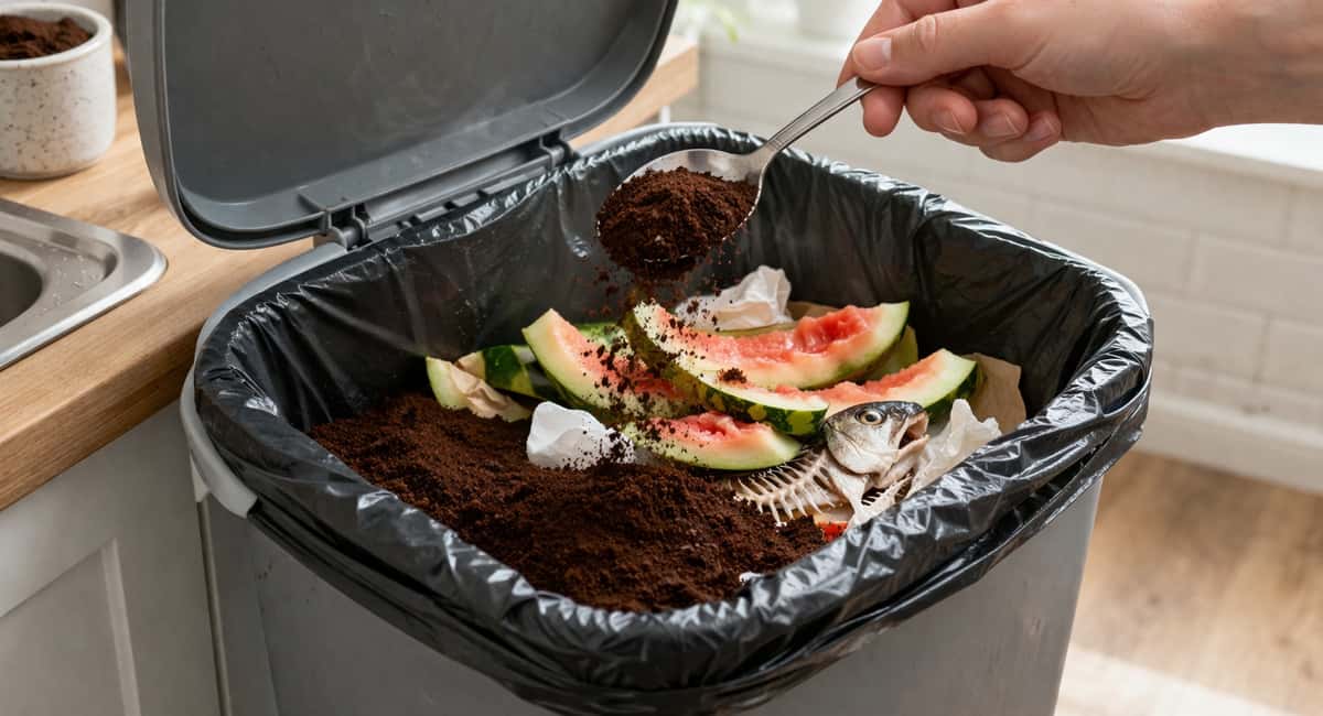 Турецкий секрет «кофейная гуща» — и запах из мусорного ведра исчезает на неделю: даже арбузные корки не воняют