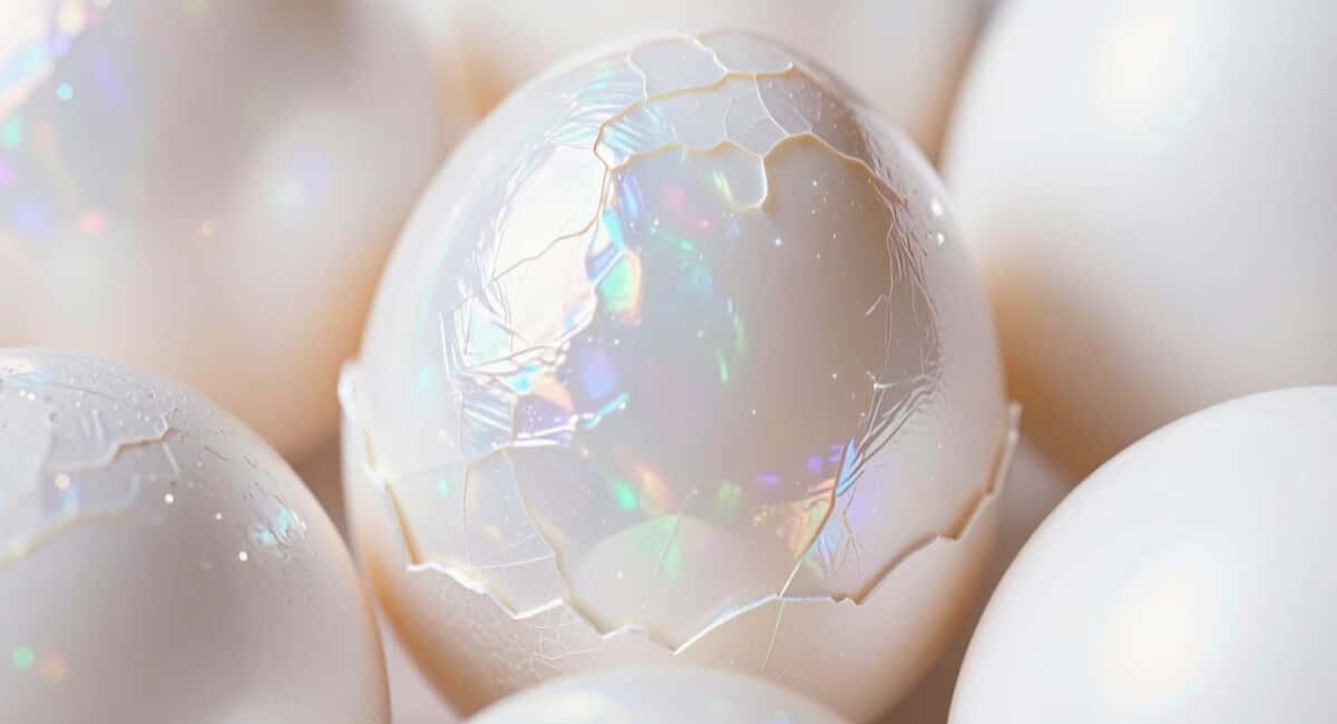 Скорлупа яиц как драгоценный опал: 1 хитрость с пищевой пленкой — и перламутровый перелив