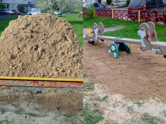 «Дети уже вовсю лепят куличики»: во дворы Каменска-Уральского начали завозить свежий песок