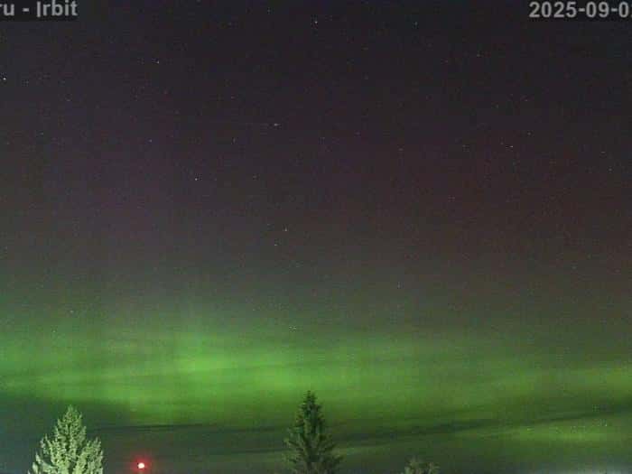 Зелёные волны на горизонте: редкое северное сияние появилось в Свердловской области