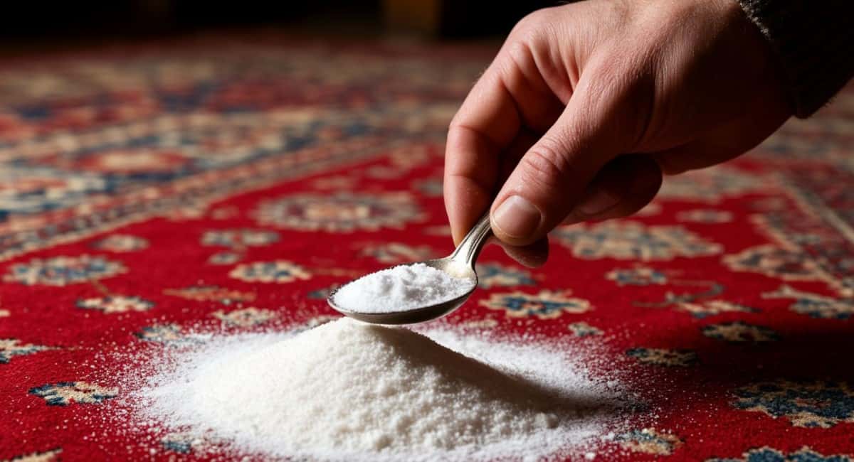Всего 3 ложки на щетку — и ковер как подменили: от старинной грязи и въевшихся пятен не осталось и следа