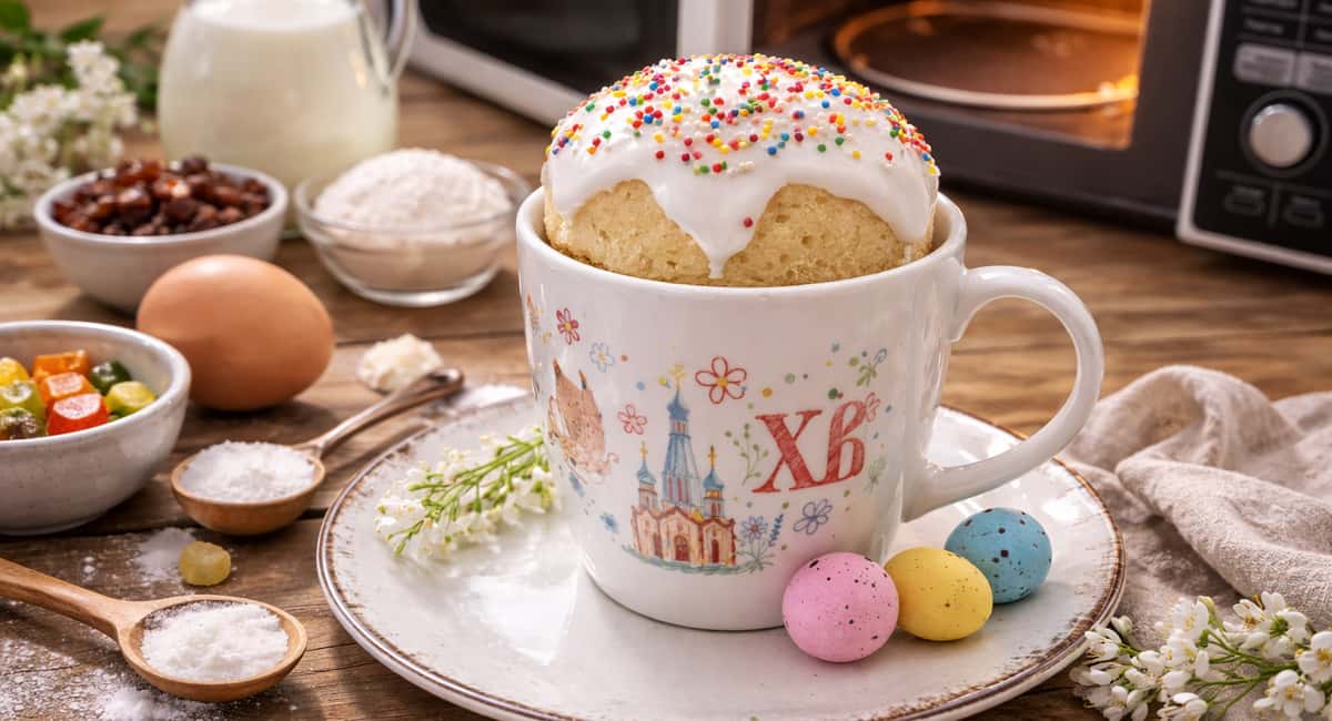 Кулич-минутка: 3 ингредиента в кружку — и готово, даже духовку включать не надо