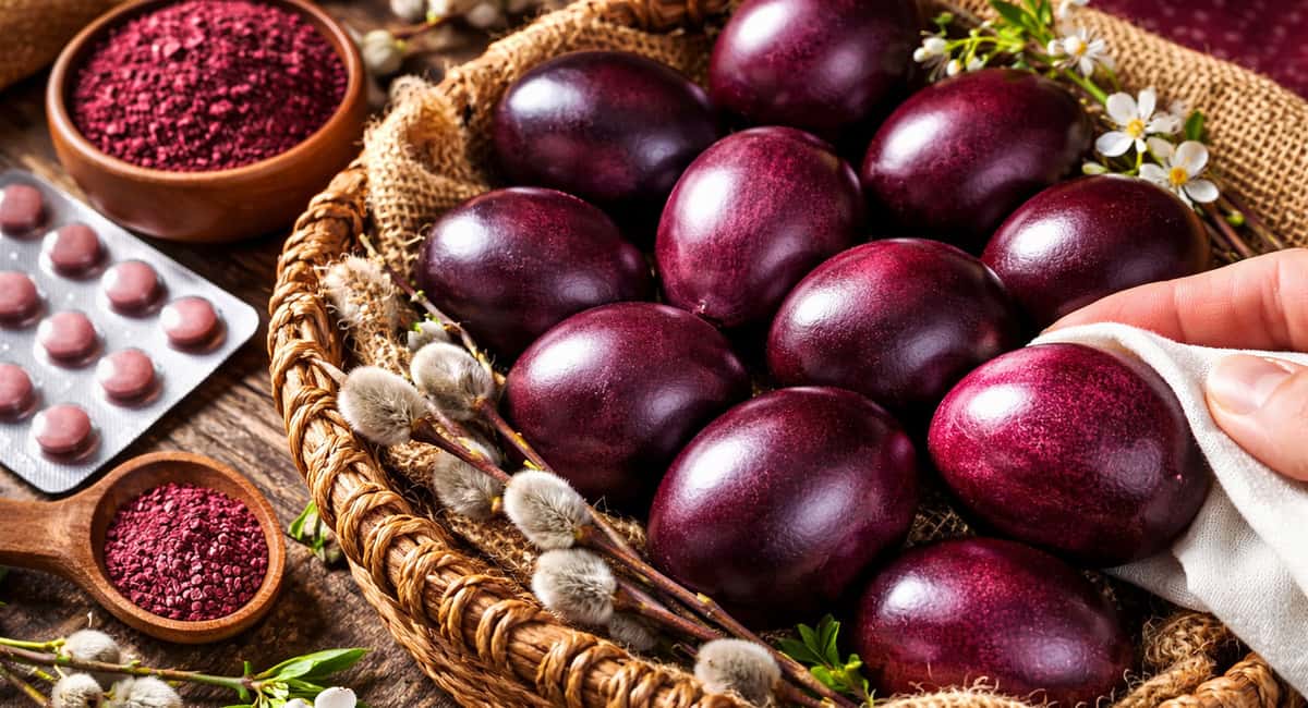 Не свекла и не ягоды: искупайте яйца в отваре особой травы — сливовый цвет яиц произведет фурор на Пасху