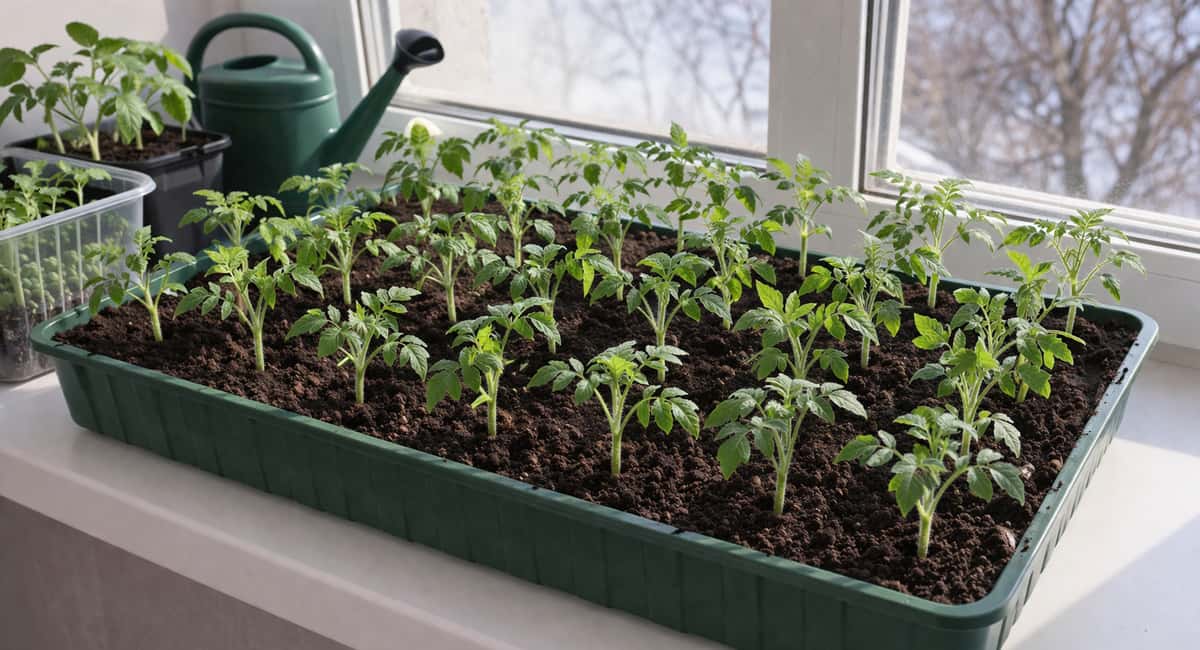 Пикирую томаты не в отдельные стаканы, а в один ящик с шагом 8 см: научил фермер из Беларуси — места меньше, корней больше