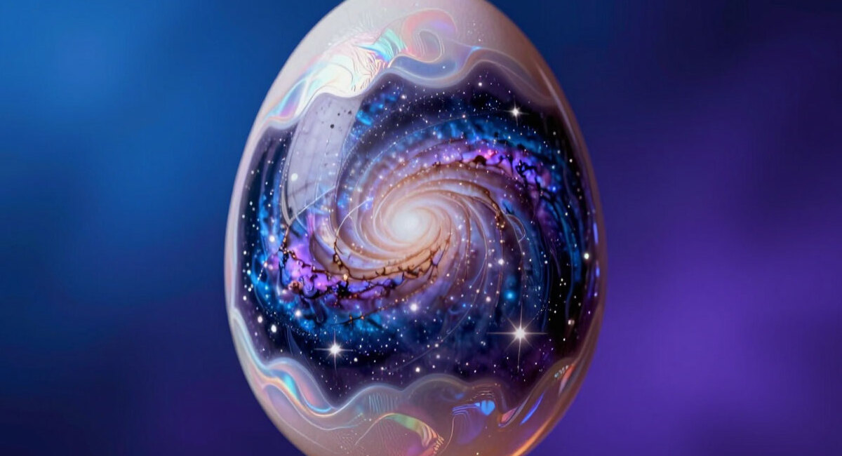 Не мрамор, а галактика: мешаю 2 красителя и получаю яйца с рисунком, от которого дети визжат от восторга