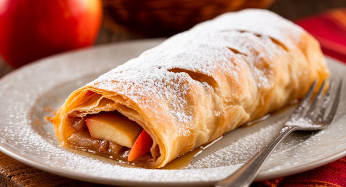 3 яблока, лаваш и 3 минуты времени – идеальный рулет готов: штрудель и рядом не стоял