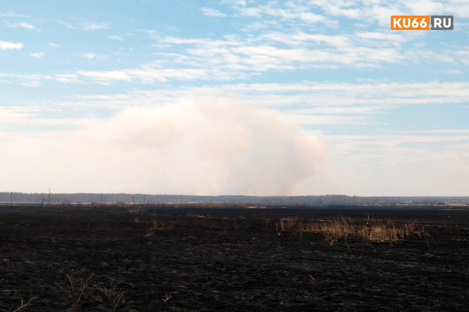 Открытое горение в зоне природного пожара у д.Комарова под Каменском-Уральским ликвидировано. ФОТО, ВИДЕО