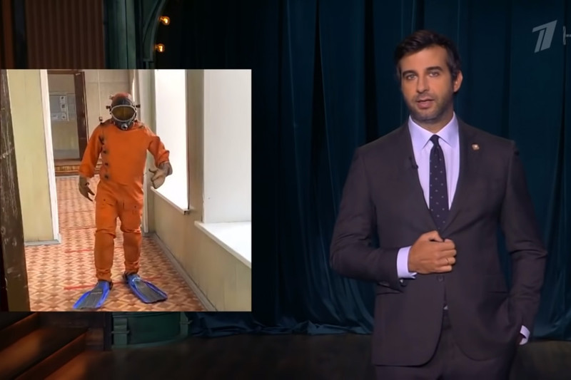 В программе «Вечерний Ургант» показали водолаза на рязанских выборах