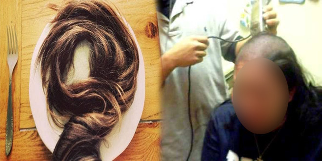 Муж насильно обрил жену из-за найденного в завтраке волоса