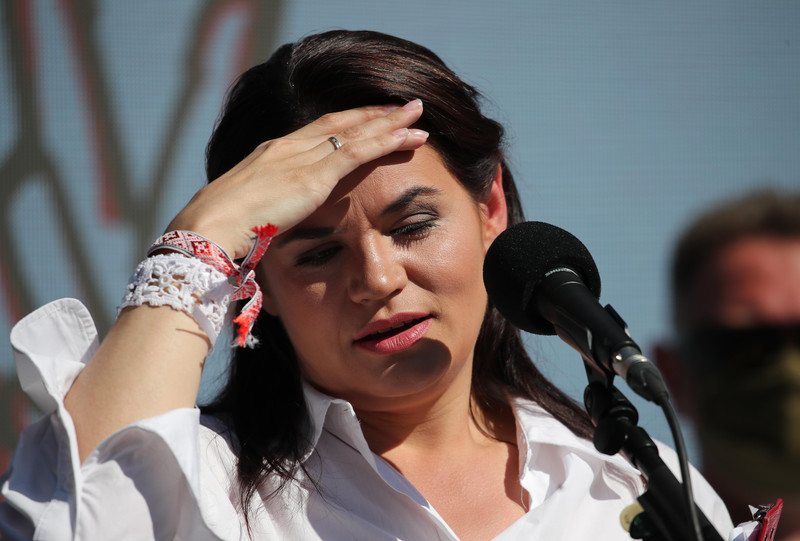 Кандидат в президенты Белоруссии Тихановская покинула свою квартиру после задержания своих помощников