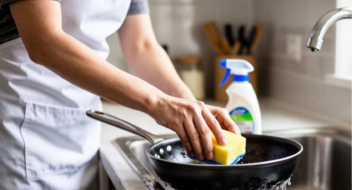 Мешаю 1 к 1 и беру фольгу: сковорода больше не липнет — весь жир растворился мигом