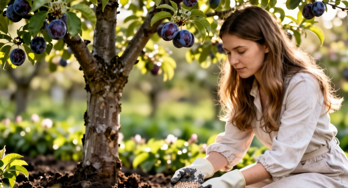 2 ложки под корень у сливы — и плоды наливаются медовым вкусом: косточка легко отделяется