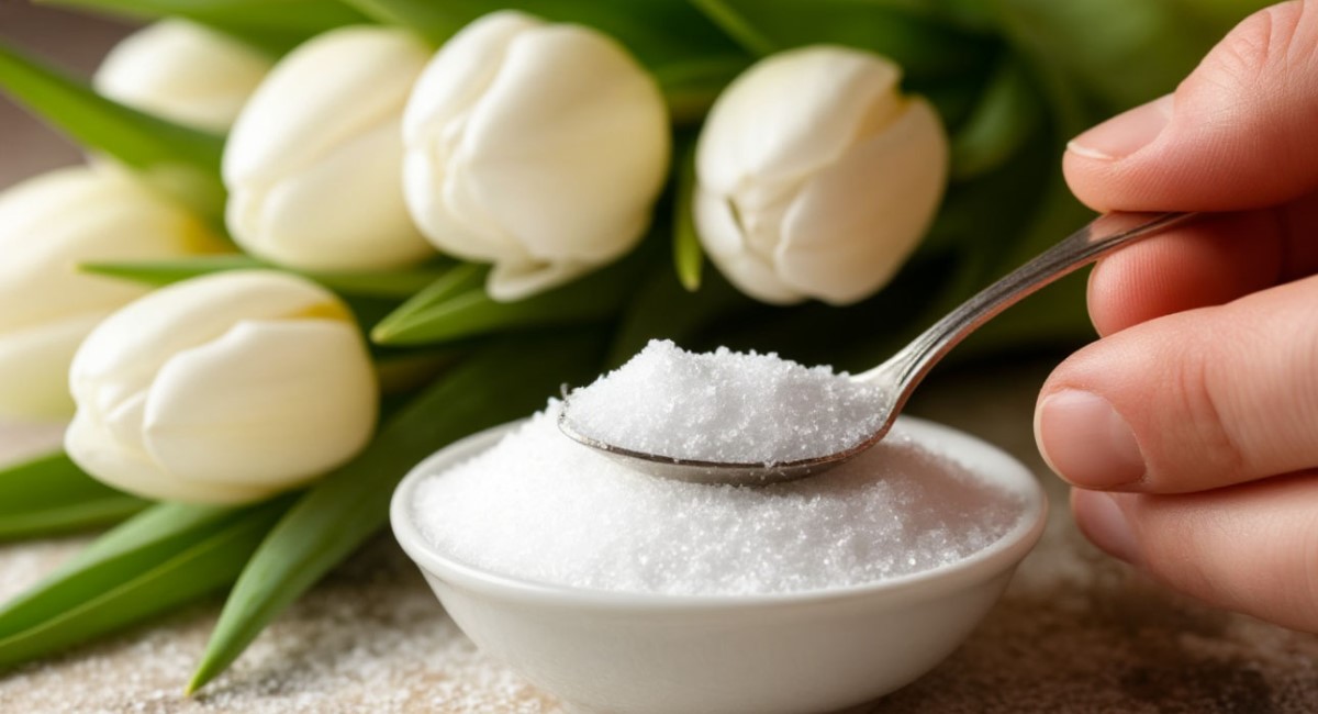 Всего 1 ч.л. в воду, и букет цветов живет весь март - есть в любой аптечке 