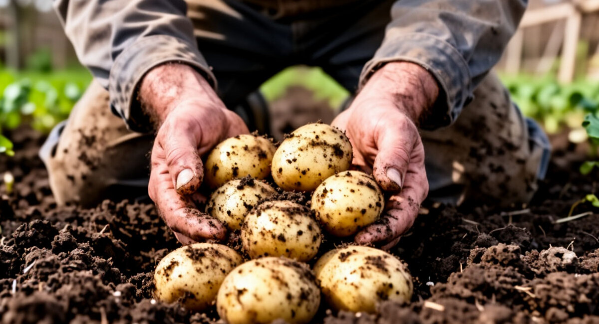4 года подряд сажаю картофель в гребни — урожай в 2 раза выше: клубни ровные, крупные, чистые
