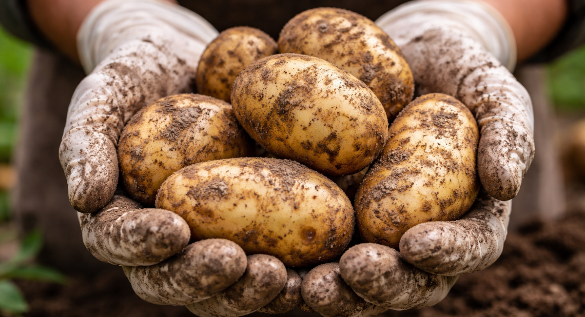 Бросаю 1 охапку в лунку — и картофель без проволочника: клубни ровные, крупные, рассыпчатые