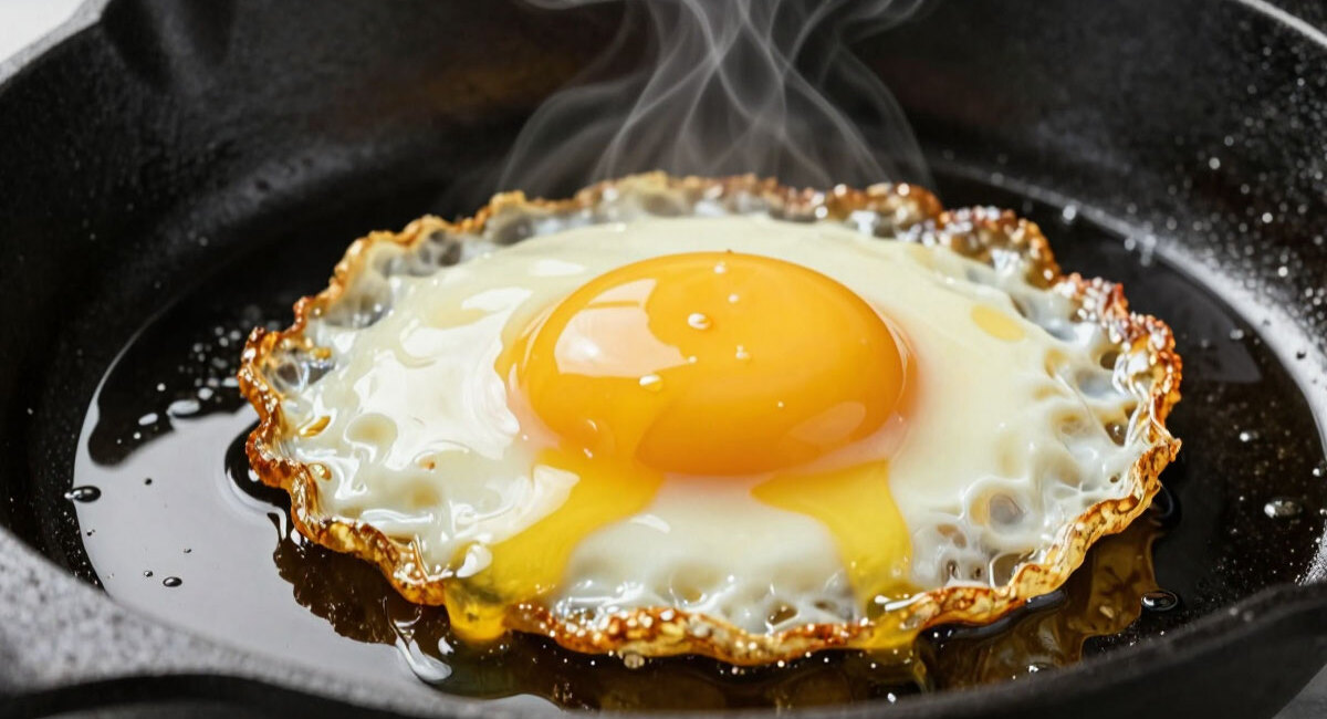 1 хитрость с разогревом сковороды — и яичница перестает прилипать: даже с тонким дном идеально