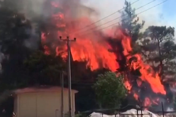 В районе турецкого курорта Мармарис возник лесной пожар