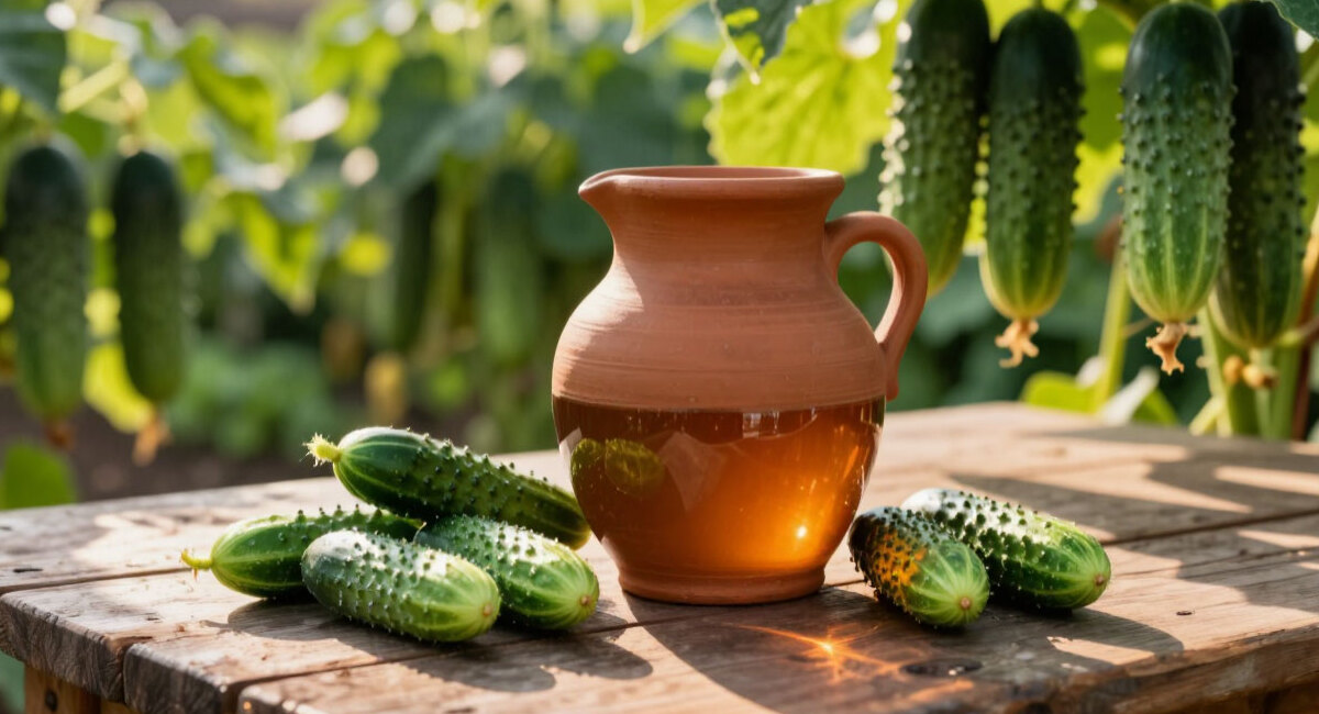 Подкармливаю особым настоем огурцы — и плети плодоносят до октября: зеленцы хрустят, без горечи