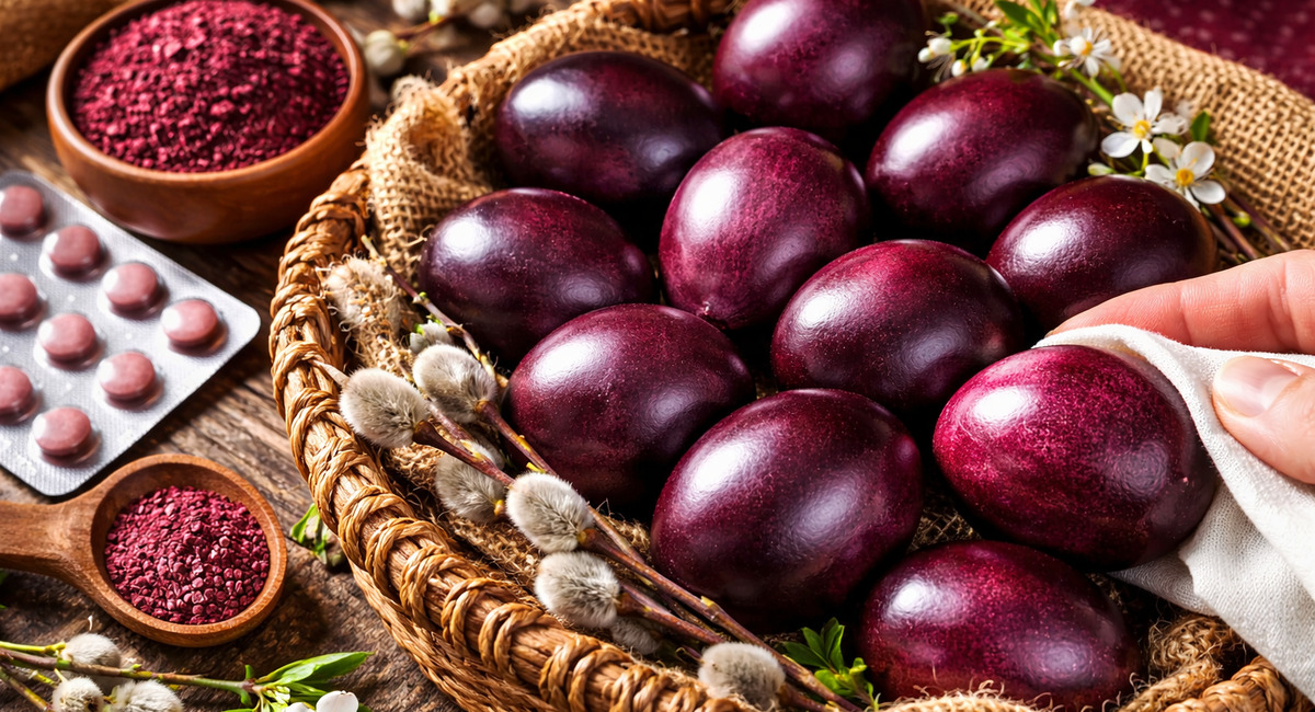 Не свекла и не ягоды: искупайте яйца в отваре особой травы — сливовый цвет яиц произведет фурор на Пасху