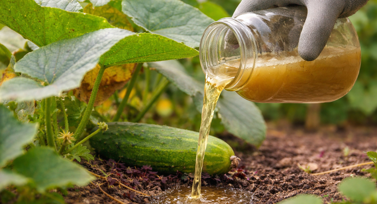 Завариваю особый настой под огурцы — и плети плодоносят до заморозков: зеленцы хрустят, без горечи