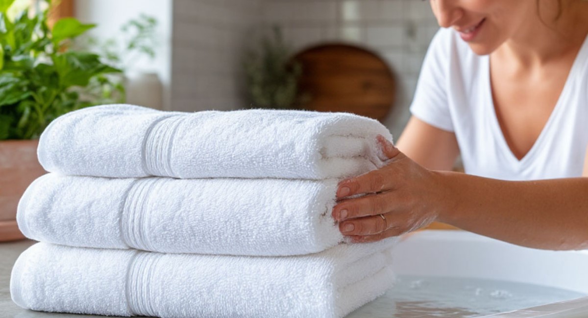 50 мл в таз и кухонные полотенца не узнать: ни жирных пятен, ни серости – даже засаленная тряпка ослепит белизной