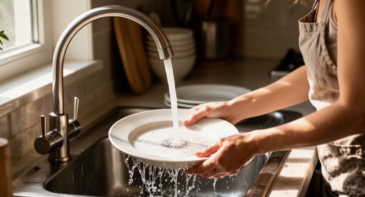 Перестала покупать средства для мытья посуды: теперь мою тарелки одним порошком — жир смывается за секунду, а рукам не вредит