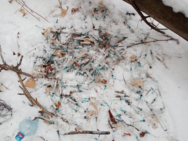 Все по закону. В октябре житель Каменска обнаружил в лесу кучу использованных шприцов. Они валяются там до сих пор. Рассказываем, почему так