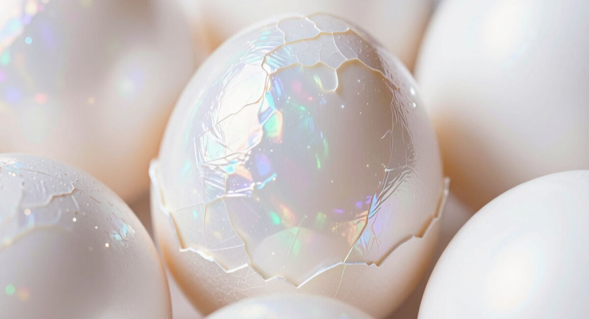 Скорлупа яиц как драгоценный опал: 1 хитрость с пищевой пленкой — и перламутровый перелив