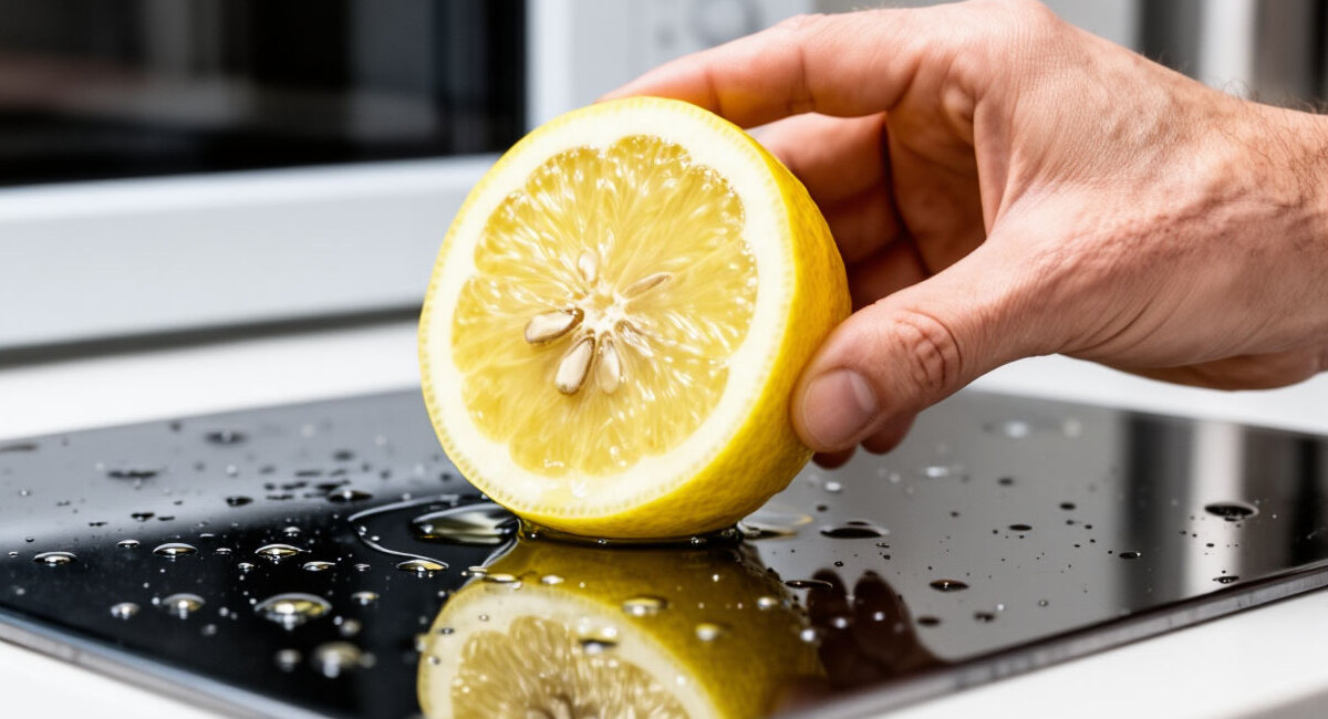 Натираю 1 долькой микроволновку — и застывший жир отходит пленкой: ни химии, ни запаха гари