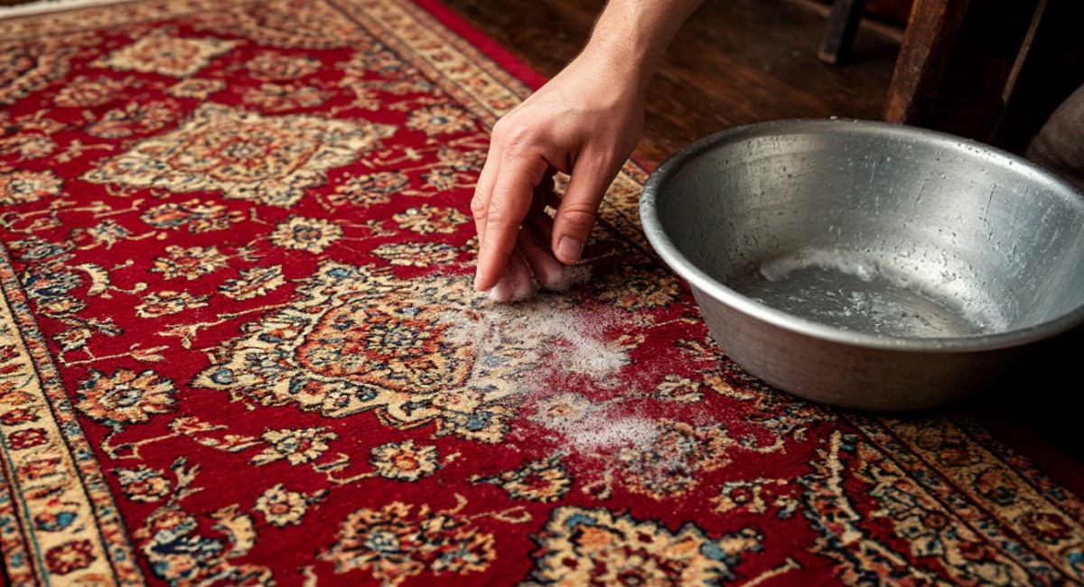 Всего 1 ложка на таз — и ковер как новый: вся многолетняя грязь сошла за 15 минут  