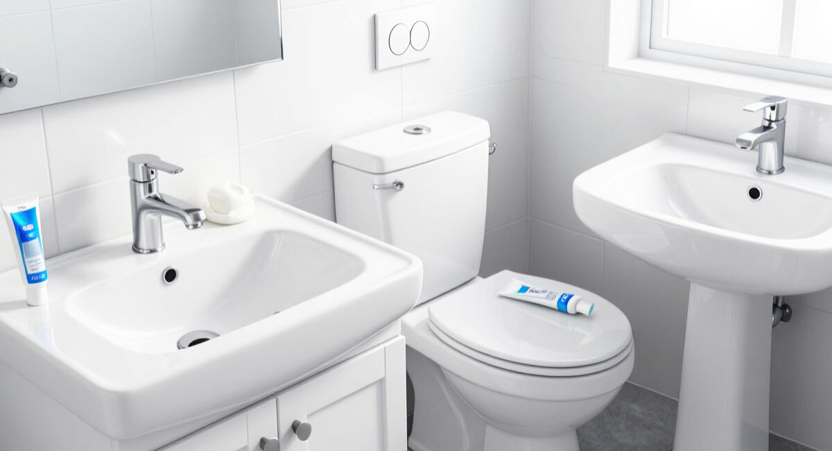 Беру обычную зубную пасту — унитаз и раковина сияют как новые: никакой химии, только чистота