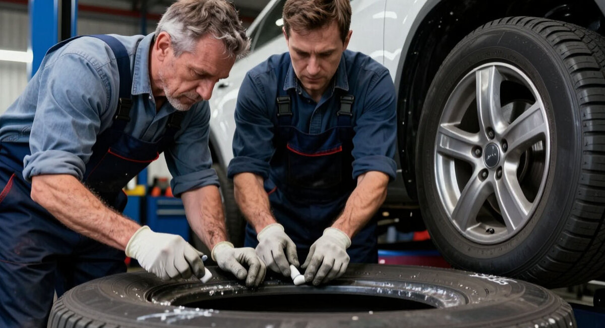 Жаль, раньше не знал этот трюк: зачем водители со стажем кладут мел на шины перед балансировкой