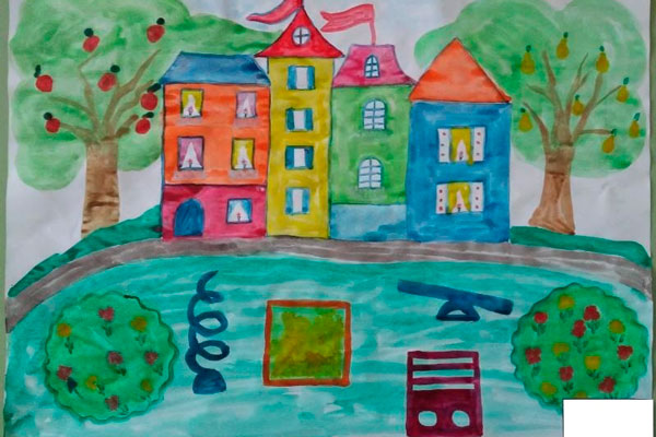 Совсем маленькая жительница Каменска-Уральского – победитель областного конкурса «Капремонт глазами детей». Смотрите, что она нарисовала!