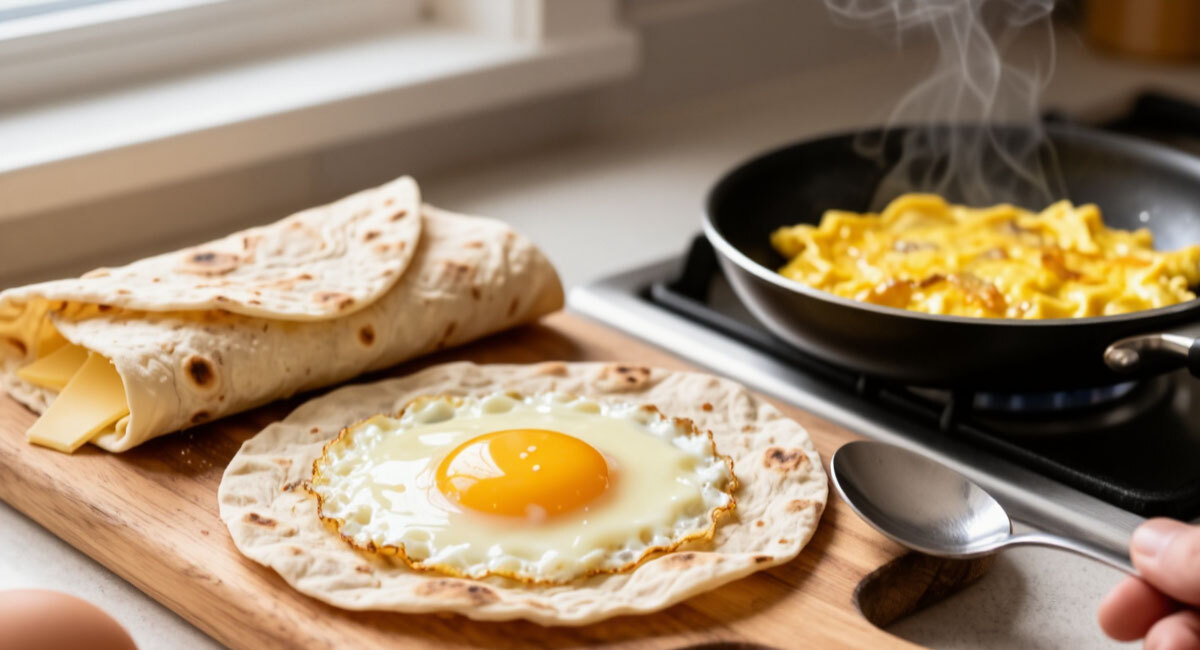Беру лаваш, яйцо и сыр — готовлю завтрак за 5 минут: тает во рту, а грязной посуды — одна сковорода
