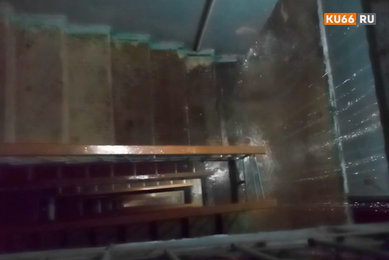 Последствия непогоды: в Каменске-Уральском во время ливня затопило подъезд в девятиэтажке – по стенам и лестнице вода дошла до нижних этажей