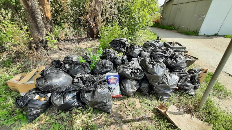 Лесополосу вдоль улицы Железнодорожной чистили волонтеры Каменска-Уральского — говорят, «стойбище» бомжей ощутимо добавило работы