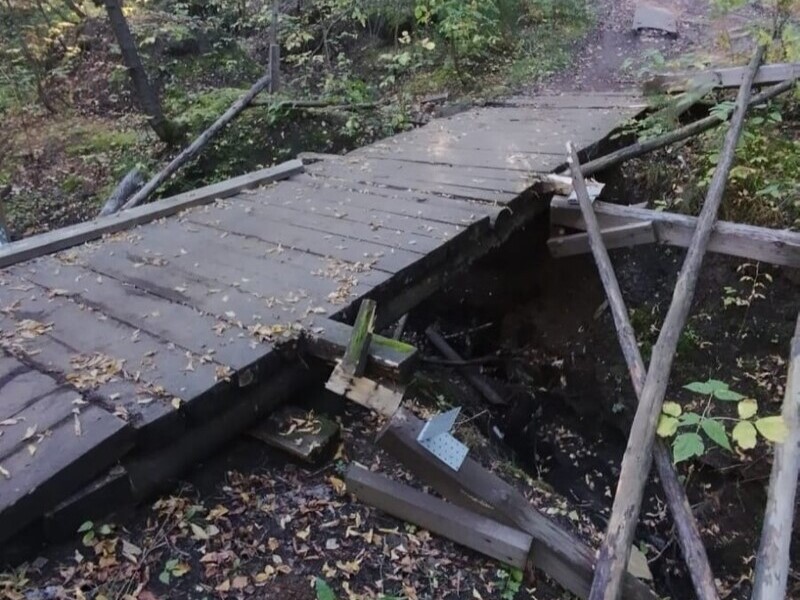 Вандалы в Каменске-Уральском разрушили мост в Разгуляевском парке | В Каменске-Уральском вандалы сломали мост в одном из парков